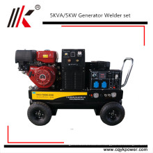 Generator-Schweißer-u. Luftkompressor-integrierter gesetzter Benzinschweißer des Generators 5KW, der Generatorbenzinpreis schweißte